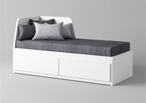 现代休闲沙发床3D模型