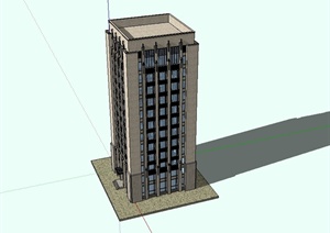 新古典风格办公楼建筑SU(草图大师)模型