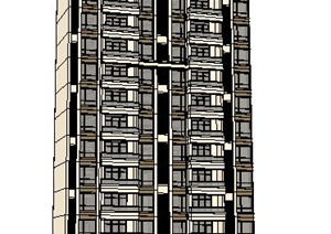 新古典高层公寓楼住宅楼建筑SU(草图大师)模型