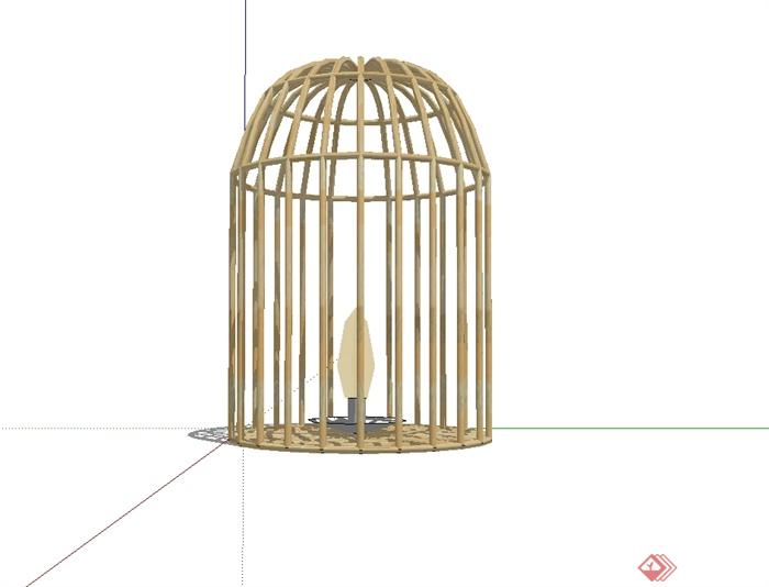某鸟笼、灯具设计su模型(3)