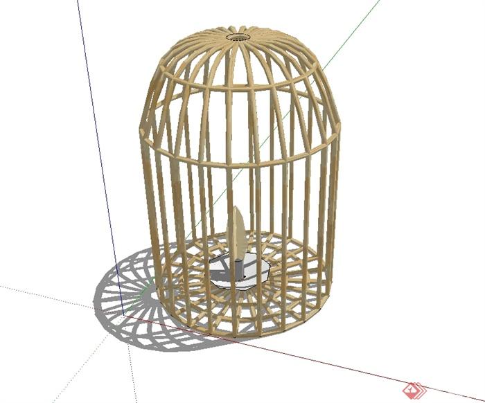 某鸟笼、灯具设计su模型(2)