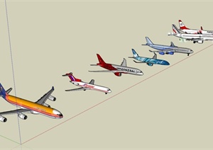 某客运航空飞机设计SU(草图大师)模型