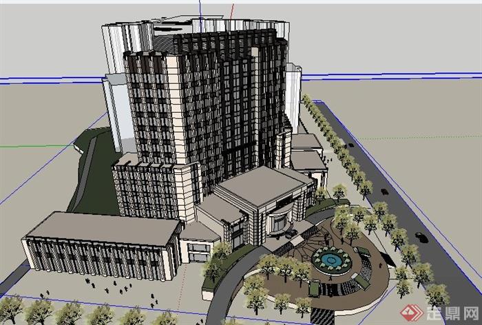新古典医院门诊大楼建筑设计su模型(3)