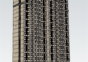 高层新古典风格住宅楼建筑设计SU(草图大师)模型