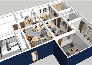 某现代风格精致办公楼室内详细设计SU(草图大师)模型