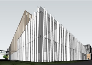 现代集装箱式办公区建筑设计SU(草图大师)模型