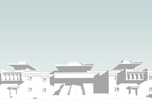 某藏式博物馆建筑设计SU(草图大师)模型