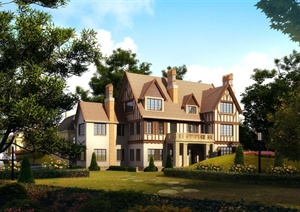 某三层欧式英式别墅住宅建筑方案设计