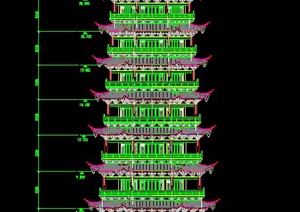 中式七层古塔设计施工图