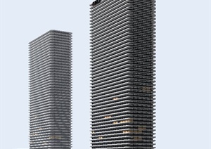 现代超高层酒店办公楼建筑设计SU(草图大师)模型
