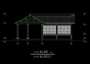 古典中式风格长廊亭建筑设计cad施工图