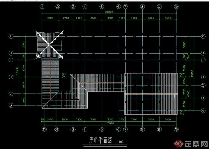 古典中式风格长廊亭建筑设计cad施工图(2)