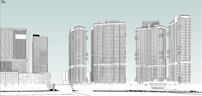 某现代风格大型商业社区综合楼建筑设计su模型