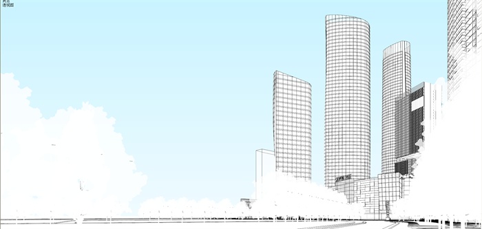 某现代风格大型商业社区综合楼建筑设计su模型