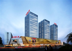 现代购物中心及综合体建筑设计SU(草图大师)模型