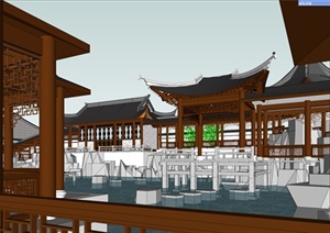某古典中式苏式园林住宅环境设计SU(草图大师)模型