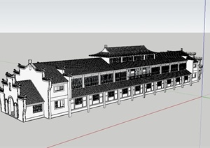 某古典风格风格观景建筑楼设计SU(草图大师)模型