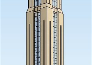 园林景观英式塔楼设计SU(草图大师)模型