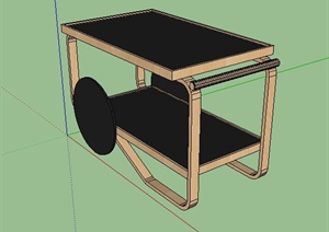 室内家具-移动餐桌SU(草图大师)模型