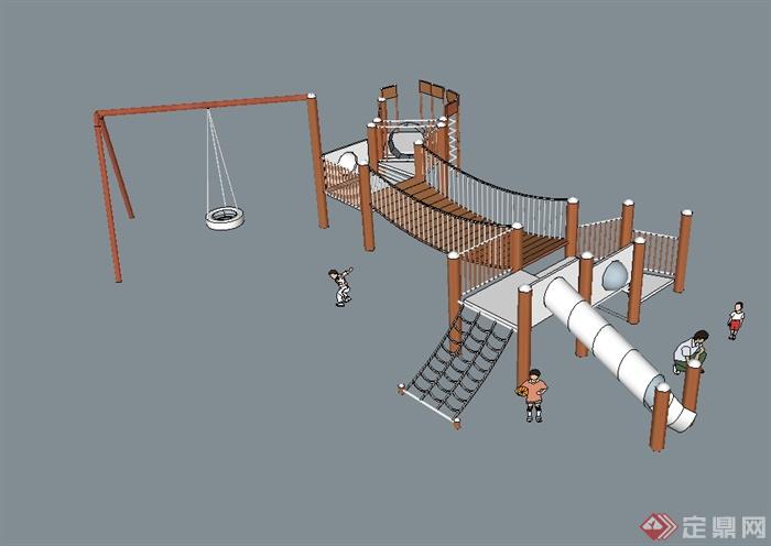 现代风格儿童游乐设施设计su模型(2)