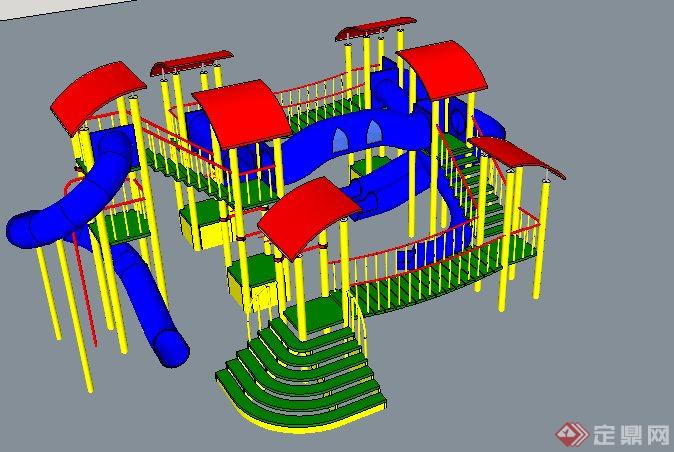 简约儿童游乐设施设计su模型(1)