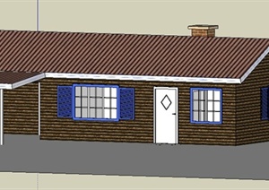 美式乡村住宅小屋建筑设计SU(草图大师)模型