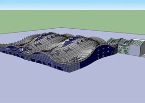 某现代风格大型会展中心建筑设计SU(草图大师)模型