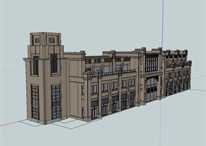 某新古典风格精致商业建筑SU(草图大师)模型