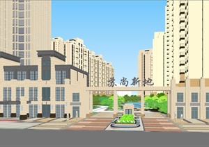 现代风格大型商住小区建筑设计SU(草图大师)模型