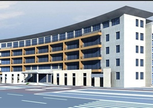 某现代风格办公楼建筑设计3d模型