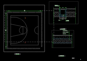 现代风格简单的篮球场大样图设计cad图