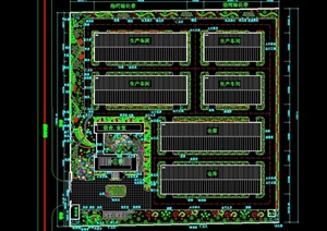 现代风格化工厂绿化设计cad方案图