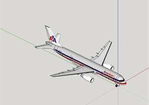 美国客运航空飞机设计SU(草图大师)模型