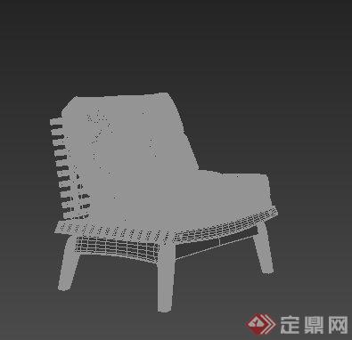 现代布艺单人沙发3D模型(1)