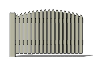 简约木栏杆设计SU(草图大师)模型