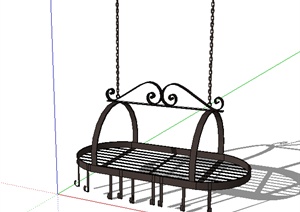 某欧式风格铁艺吊灯设计SU(草图大师)模型