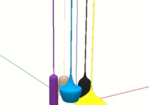 现代简约室内吊灯设计SU(草图大师)模型