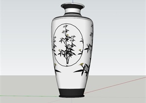 某古典中式风格花瓶设计SU(草图大师)模型