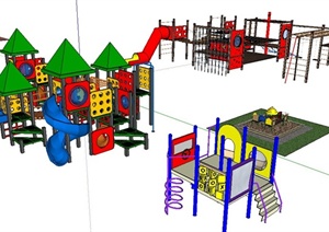 儿童游乐设施、球场SU(草图大师)模型