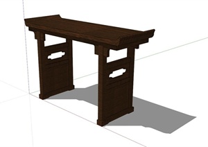 古典中式风格木桌子设计SU(草图大师)模型