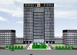 某现代集团大厦建筑设计SU(草图大师)模型