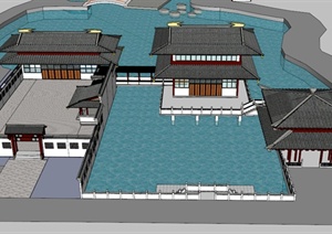 某古典中式庭院古建设计SU(草图大师)模型