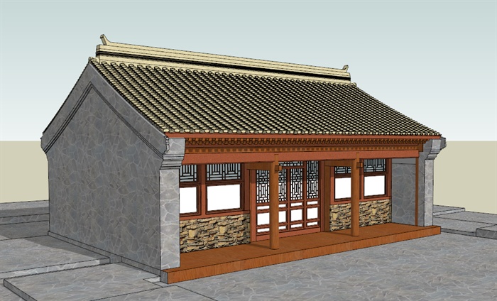 某中式古典风格建筑su模型