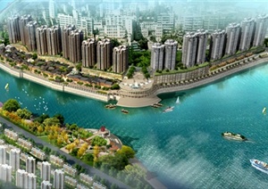 某核心城市滨河景观设计含psd效果图