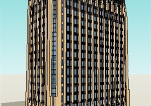 现代简约高层办公楼建筑SU(草图大师)精品模型