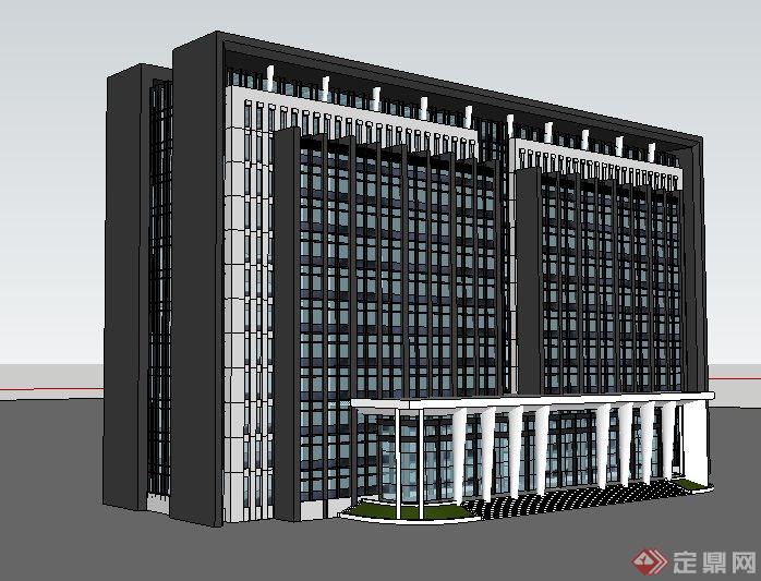 现代行政中心办公楼设计su精品模型(2)