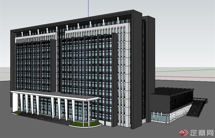 现代行政中心办公楼设计su精品模型(1)