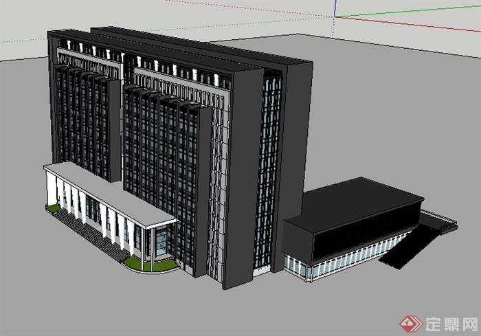 现代行政中心办公楼设计su精品模型(3)