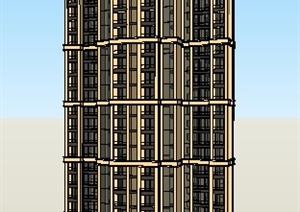 新古典独栋公寓楼建筑设计SU(草图大师)模型