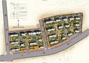某中心地段住宅小区景观规划设计cad方案设计